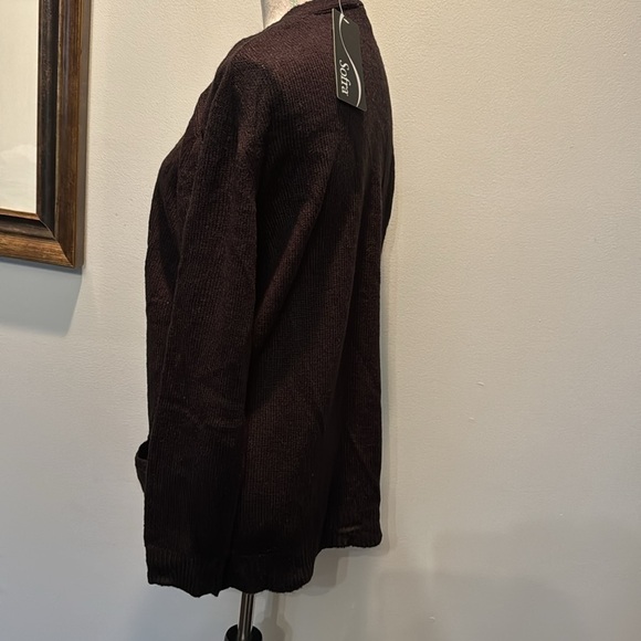 Sofra women’s black sweater button up cardigan NWT L - Picture 4 of 11